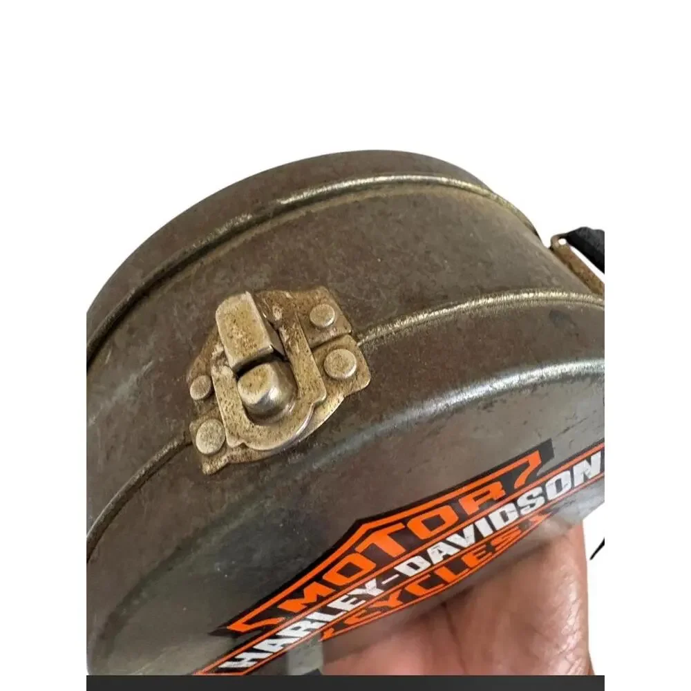Vintage Harley-Davidson Men's Round Crossbody Metal Bag